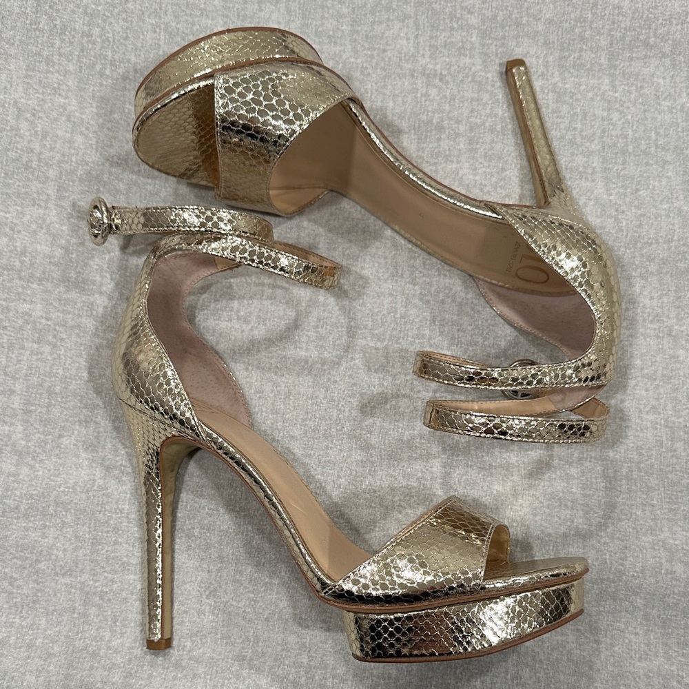 J.Lo Platform Gold High Heel Sandals